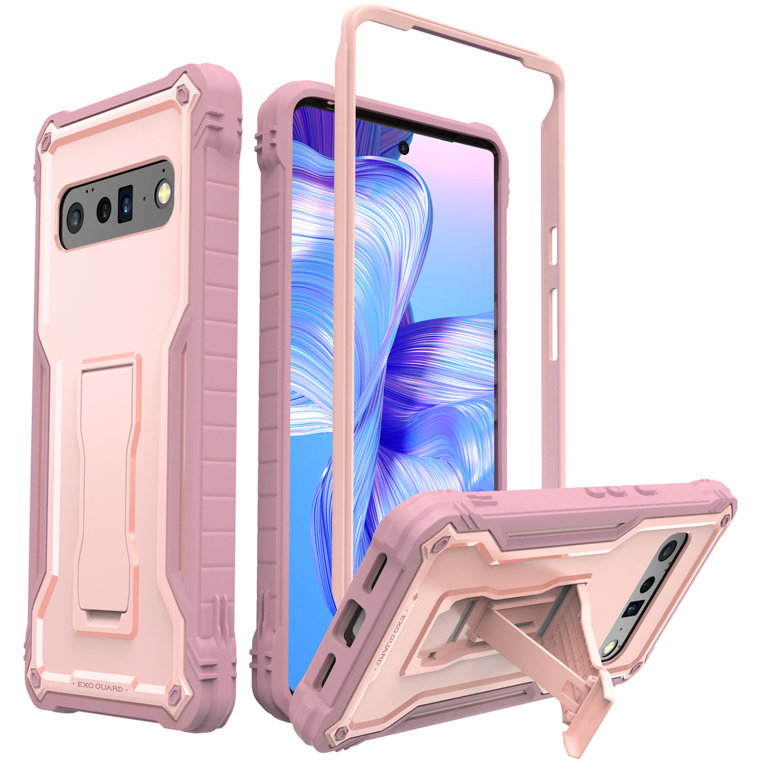 ExoGuard for Google Pixel 6 Series Case, Built-in Kickstand Rubber Shockproof Heavy Duty Case with Screen Protector forGoogle Pixel 6/Google Pixel 6A/ Google Pixel 6 Pro(Pixel 6 Pro Does not come with a screen protector)