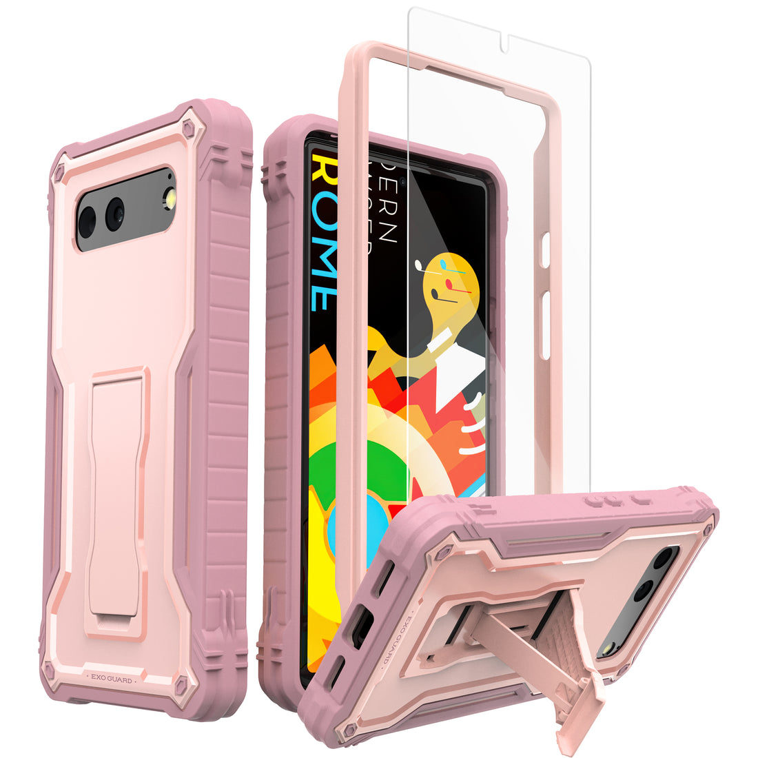 ExoGuard for Google Pixel 6 Series Case, Built-in Kickstand Rubber Shockproof Heavy Duty Case with Screen Protector forGoogle Pixel 6/Google Pixel 6A/ Google Pixel 6 Pro(Pixel 6 Pro Does not come with a screen protector)