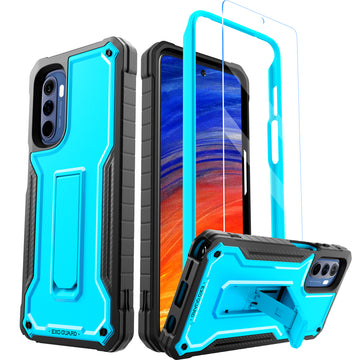 ExoGuard for Moto G Stylus 5G 2022 Case, Rubber Shockproof Full-Body Cover Case Come with a Tempered Glass Screen Protector and Kickstand