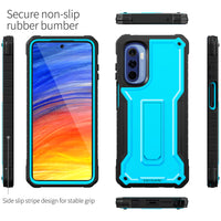 ExoGuard for Moto G Stylus 5G 2022 Case, Rubber Shockproof Full-Body Cover Case Come with a Tempered Glass Screen Protector and Kickstand