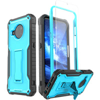 ExoGuard for Nokia X100 Case, Rubber Shockproof Full-Body Cover Case with Tempered Glass Screen Protector Built-in Kickstand