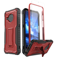 ExoGuard for Nokia X100 Case, Rubber Shockproof Full-Body Cover Case with Tempered Glass Screen Protector Built-in Kickstand