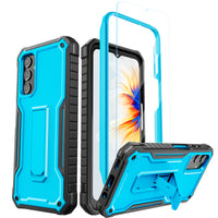 ExoGuard for Samsung Galaxy A14 5G Case, Rubber Shockproof Heavy Duty Case with Screen Protector for Samsung A14 Phone, Built-in Kickstand