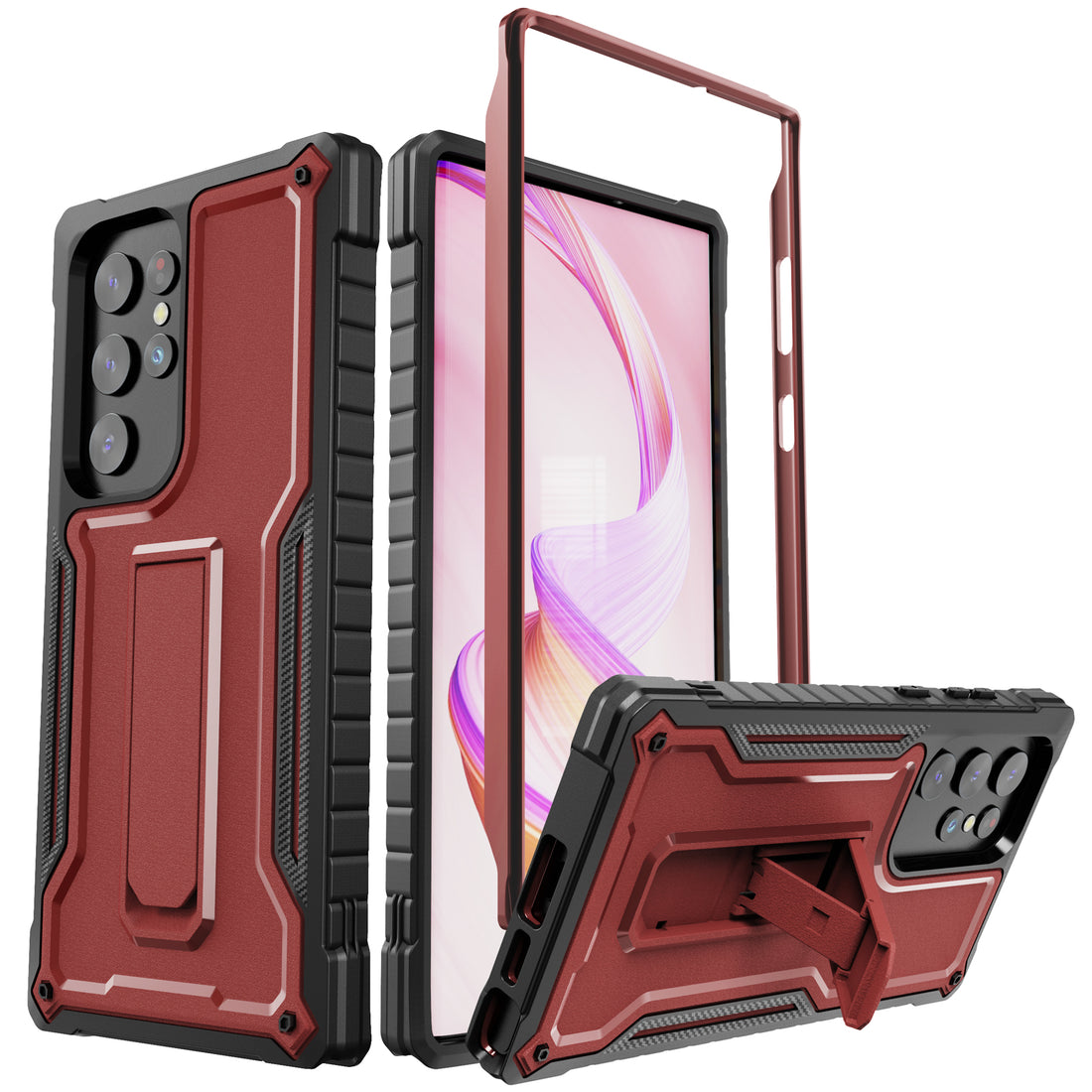 ExoGuard for Samsung Galaxy S23 Series Case, Rubber Shockproof Heavy Duty Case with Screen Protector Built-in Kickstand for Samsung S23 / Samsung S23 Plus / Samsung S23 Ultra(S23 Ultra Does not come with a screen protector)