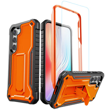ExoGuard for Samsung Galaxy S23 Series Case, Rubber Shockproof Heavy Duty Case with Screen Protector Built-in Kickstand for Samsung S23 / Samsung S23 Plus / Samsung S23 Ultra（S23 Ultra Does not come with a screen protector）