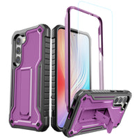 ExoGuard for Samsung Galaxy S23 Series Case, Rubber Shockproof Heavy Duty Case with Screen Protector Built-in Kickstand for Samsung S23 / Samsung S23 Plus / Samsung S23 Ultra(S23 Ultra Does not come with a screen protector)