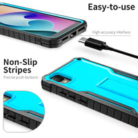 ExoGuard for TCL 30Z Case, TCL 30 LE Case, Rubber Shockproof Full-Body Cover Case Come with a Tempered Glass Screen Protector and Kickstand