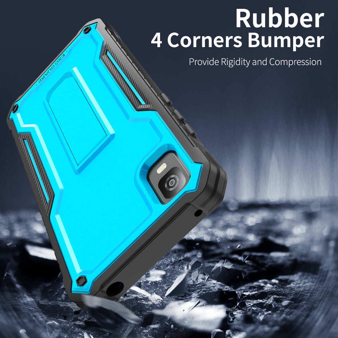 ExoGuard for TCL 30Z Case, TCL 30 LE Case, Rubber Shockproof Full-Body Cover Case Come with a Tempered Glass Screen Protector and Kickstand