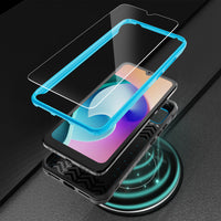 ExoGuard for TCL 30Z Case, TCL 30 LE Case, Rubber Shockproof Full-Body Cover Case Come with a Tempered Glass Screen Protector and Kickstand