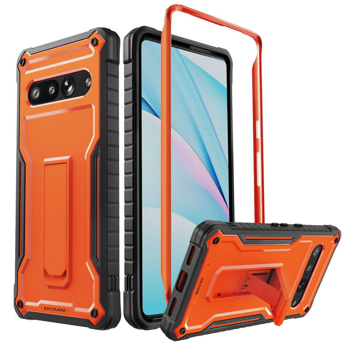 ExoGuard for Google Pixel 7 Series Case, Built-in Kickstand Rubber Shockproof Full Body Cover Case for Google Pixel 7/Google Pixel 7A/ Google Pixel 7 Pro