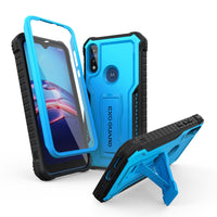ExoGuard for Moto E Case, Rubber Shockproof Full-Body Cover Case Built-in Screen Protector and Kickstand Compatible with Moto E Phone 2020