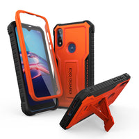 ExoGuard for Moto E Case, Rubber Shockproof Full-Body Cover Case Built-in Screen Protector and Kickstand Compatible with Moto E Phone 2020