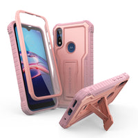 ExoGuard for Moto E Case, Rubber Shockproof Full-Body Cover Case Built-in Screen Protector and Kickstand Compatible with Moto E Phone 2020