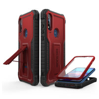 ExoGuard for Moto E Case, Rubber Shockproof Full-Body Cover Case Built-in Screen Protector and Kickstand Compatible with Moto E Phone 2020
