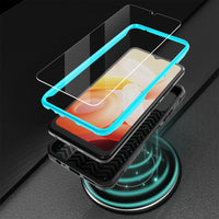 ExoGuard for T-Mobile REVVL 6 5G Case, Rubber Shockproof Full-Body Cover Case Come with a Tempered Glass Screen Protector, Built-in Kickstand