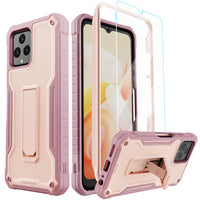 ExoGuard for T-Mobile REVVL 6 5G Case, Rubber Shockproof Full-Body Cover Case Come with a Tempered Glass Screen Protector, Built-in Kickstand