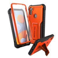 ExoGuard for Samsung Galaxy A11 Case, Rubber Shockproof Full-Body Cover Case Built-in Screen Protector and Kickstand Compatible with Samsung A11 Phone