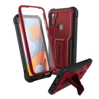 ExoGuard for Samsung Galaxy A11 Case, Rubber Shockproof Full-Body Cover Case Built-in Screen Protector and Kickstand Compatible with Samsung A11 Phone