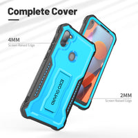 ExoGuard for Samsung Galaxy A11 Case, Rubber Shockproof Full-Body Cover Case Built-in Screen Protector and Kickstand Compatible with Samsung A11 Phone