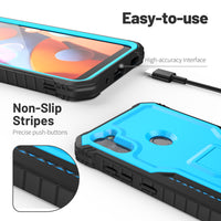 ExoGuard for Samsung Galaxy A11 Case, Rubber Shockproof Full-Body Cover Case Built-in Screen Protector and Kickstand Compatible with Samsung A11 Phone
