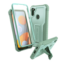 ExoGuard for Samsung Galaxy A11 Case, Rubber Shockproof Full-Body Cover Case Built-in Screen Protector and Kickstand Compatible with Samsung A11 Phone