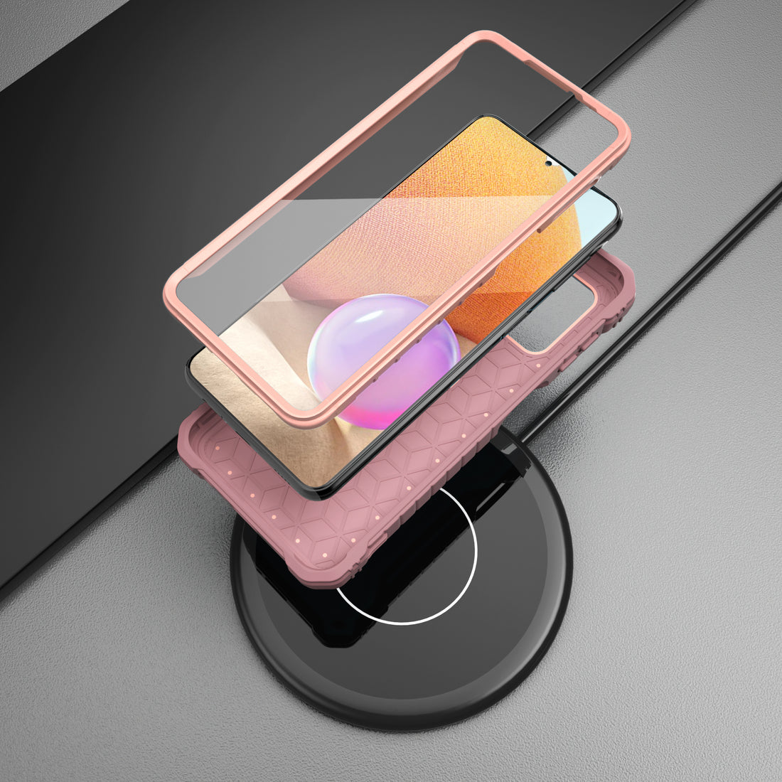 ExoGuard Samsung Galaxy A32 5G Case, Rubber Shockproof Full-Body Cover Case Built-in Screen Protector and Kickstand Compatible with Samsung A32 5G Phone