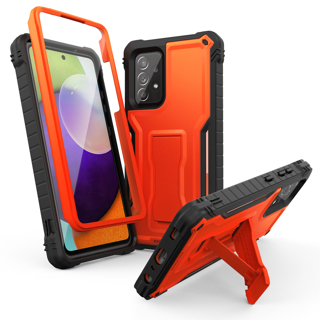 ExoGuard for Samsung Galaxy A52 Case, Rubber Shockproof Full-Body Cover Case Built-in Screen Protector and Kickstand Compatible with Samsung A52 5G Phone