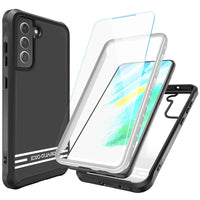 ExoGuard Samsung Galaxy S21 Series Case with Screen Protector, Dual Layer Full Body Protection Cover Clear Back (S21 Ultra Does not come with a screen protector)