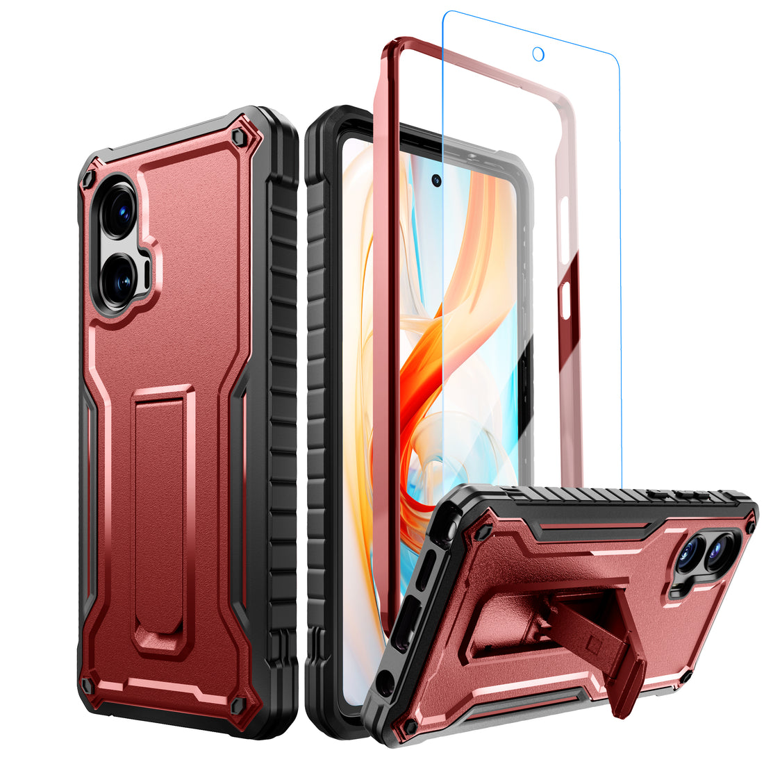 ExoGuard for Moto G Stylus 5G 2024 Case, Rubber Shockproof Full-Body Cover Case Built-in Screen Protector and Kickstand Compatible with Moto G Stylus 5G 2024
