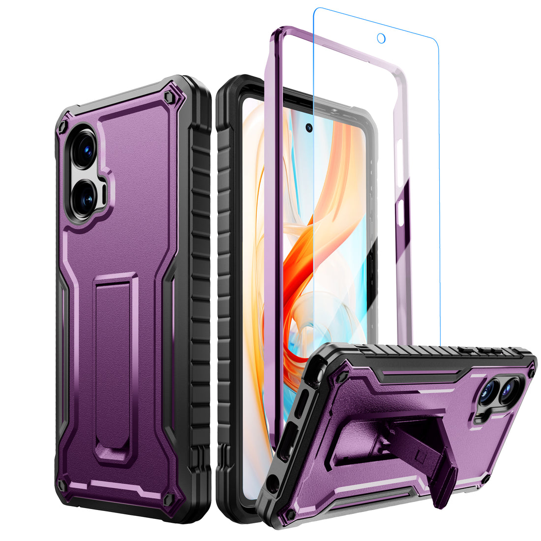 ExoGuard for Moto G Stylus 5G 2024 Case, Rubber Shockproof Full-Body Cover Case Built-in Screen Protector and Kickstand Compatible with Moto G Stylus 5G 2024