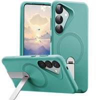 ExoGuard for Samsung Galaxy S25 Series Case, Adjustable Metal Kickstand, Soft Skin-Friendly Silicone Cover, Anti-Scratch Microfiber Lining for Samsung S25 / Samsung S25 Plus / Samsung S25 Ultra