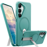 ExoGuard for Samsung Galaxy S25 Series Case, Adjustable Metal Kickstand, Soft Skin-Friendly Silicone Cover, Anti-Scratch Microfiber Lining for Samsung S25 / Samsung S25 Plus / Samsung S25 Ultra