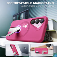 ExoGuard for Samsung Galaxy S25 Series Case, Adjustable Metal Kickstand, Soft Skin-Friendly Silicone Cover, Anti-Scratch Microfiber Lining for Samsung S25 / Samsung S25 Plus / Samsung S25 Ultra
