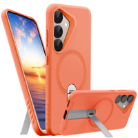 ExoGuard for Samsung Galaxy S25 Series Case, Adjustable Metal Kickstand, Soft Skin-Friendly Silicone Cover, Anti-Scratch Microfiber Lining for Samsung S25 / Samsung S25 Plus / Samsung S25 Ultra