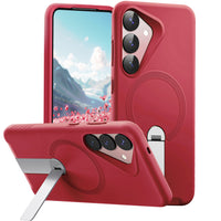 ExoGuard for Samsung Galaxy S25 Series Case, Adjustable Metal Kickstand, Soft Skin-Friendly Silicone Cover, Anti-Scratch Microfiber Lining for Samsung S25 / Samsung S25 Plus / Samsung S25 Ultra