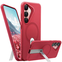 ExoGuard for Samsung Galaxy S25 Series Case, Adjustable Metal Kickstand, Soft Skin-Friendly Silicone Cover, Anti-Scratch Microfiber Lining for Samsung S25 / Samsung S25 Plus / Samsung S25 Ultra