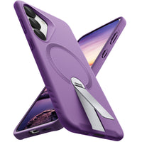 ExoGuard for Samsung Galaxy S25 Series Case, Adjustable Metal Kickstand, Soft Skin-Friendly Silicone Cover, Anti-Scratch Microfiber Lining for Samsung S25 / Samsung S25 Plus / Samsung S25 Ultra