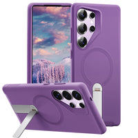 ExoGuard for Samsung Galaxy S25 Series Case, Adjustable Metal Kickstand, Soft Skin-Friendly Silicone Cover, Anti-Scratch Microfiber Lining for Samsung S25 / Samsung S25 Plus / Samsung S25 Ultra