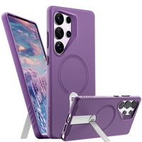 ExoGuard for Samsung Galaxy S25 Series Case, Adjustable Metal Kickstand, Soft Skin-Friendly Silicone Cover, Anti-Scratch Microfiber Lining for Samsung S25 / Samsung S25 Plus / Samsung S25 Ultra
