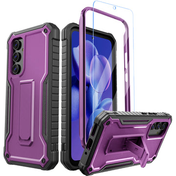ExoGuard for Samsung Galaxy A54 5G Case, Rubber Shockproof Heavy Duty Case with Screen Protector Built-in Kickstand
