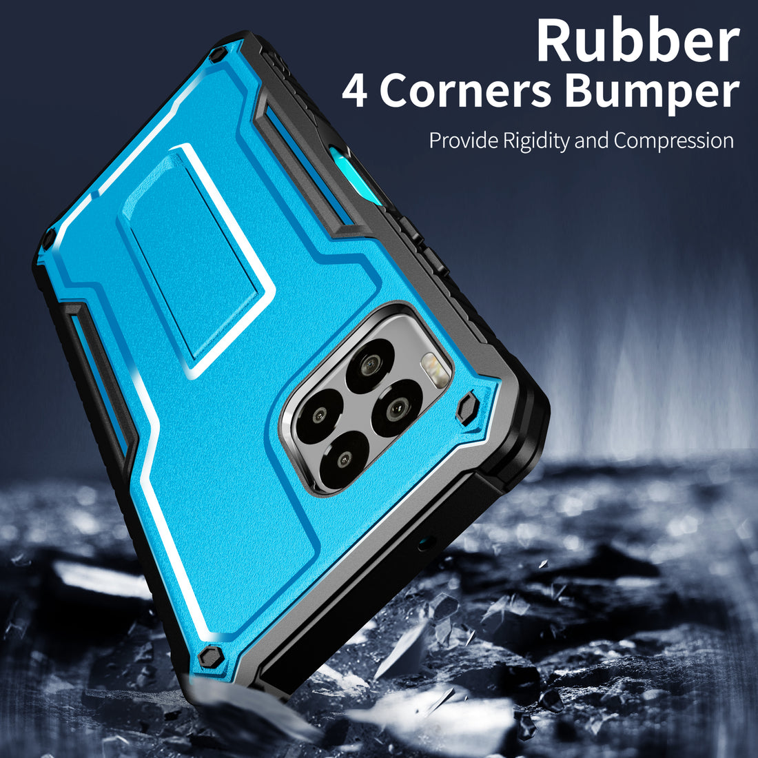 ExoGuard for T-Mobile Revvl 7 Pro 5G Case, Rubber Shockproof Full-Body Cover Case Built-in Screen Protector and Kickstand Compatible with T-Mobile Revvl 7 Pro 5G