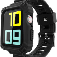 ExoGuard for Apple Watch Bands 38/40/42/44mm Series with Case, Sports Style Replacement Band Strap Shockproof with Bumper Case fits iWatch 6/5/4/3/2/1/SE