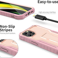 ExoGuard for iPhone 13 Series Case, Rubber Shockproof Full Body Cover Case with Tempered Glass Screen Protector Built-in Kickstand for iPhone 13/iPhone 13 Mini/iPhone 13 Pro/iPhone 13 Pro Max