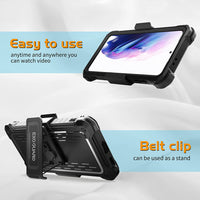 ExoGuard Belt Clip Holster and Case for Samsung Galaxy S21 Series, Heavy Duty Belt Clip Holster and Adjustable with 360 Degree Rotation, No Screen Protector (Black)