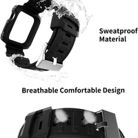 ExoGuard for Apple Watch Bands 38/40/42/44mm Series with Case, Sports Style Replacement Band Strap Shockproof with Bumper Case fits iWatch 6/5/4/3/2/1/SE