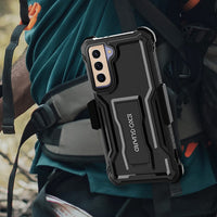 ExoGuard Belt Clip Holster and Case for Samsung Galaxy S21 Series, Heavy Duty Belt Clip Holster and Adjustable with 360 Degree Rotation, No Screen Protector (Black)