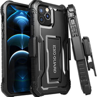 ExoGuard Belt Clip Holster for Apple iPhone 12 Series Case, Heavy Duty Belt Clip Holster and Adjustable with 360 Degree Rotation for iPhone 12/iPhone 12 Pro/iPhone 12 pro max(BLACK)