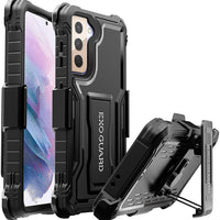 ExoGuard Belt Clip Holster and Case for Samsung Galaxy S21 Series, Heavy Duty Belt Clip Holster and Adjustable with 360 Degree Rotation, No Screen Protector (Black)