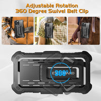 ExoGuard Belt Clip Holster for Apple iPhone 12 Series Case, Heavy Duty Belt Clip Holster and Adjustable with 360 Degree Rotation for iPhone 12/iPhone 12 Pro/iPhone 12 pro max(BLACK)