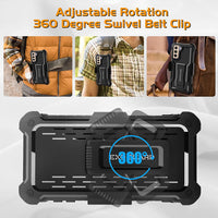 ExoGuard Belt Clip Holster and Case for Samsung Galaxy S21 Series, Heavy Duty Belt Clip Holster and Adjustable with 360 Degree Rotation, No Screen Protector (Black)